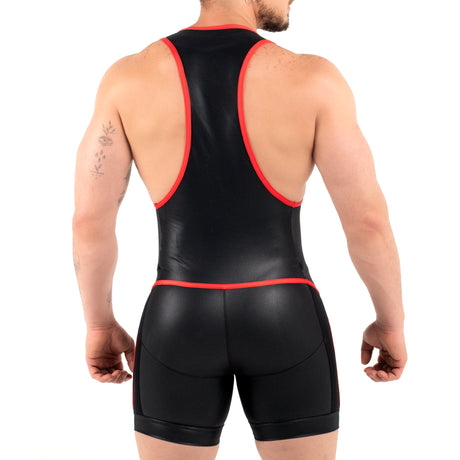 ROK Kinky Close Wrestler Singlet Black Red