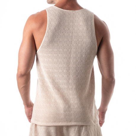 Leader Resort Knit Tank Top Cream