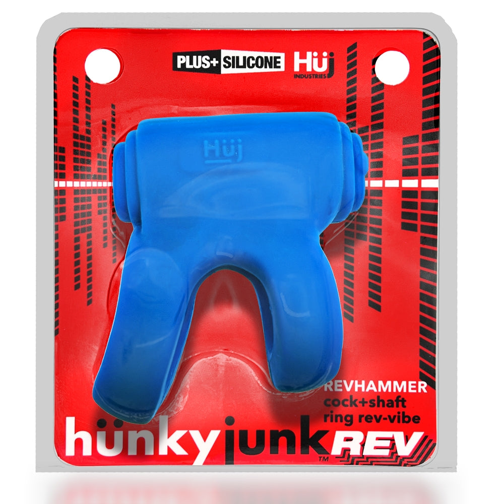 Hunkyjunk REVHAMMER Vibe Cock Ring Teal Ice