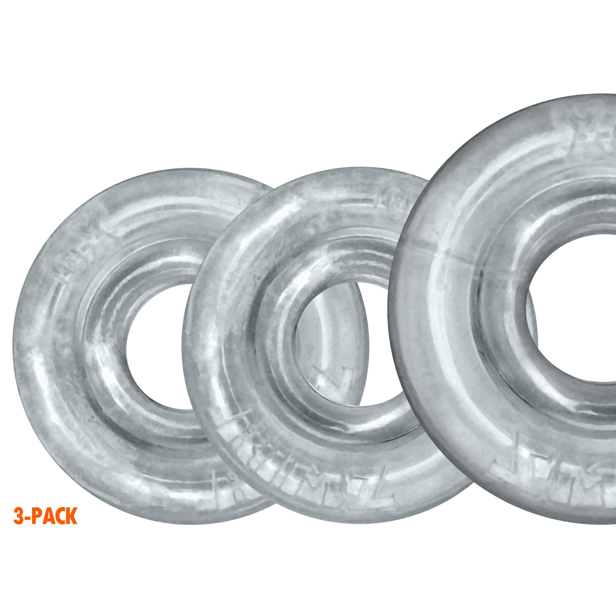 Oxballs RimRingz Cock Rings 3 Pack Clear