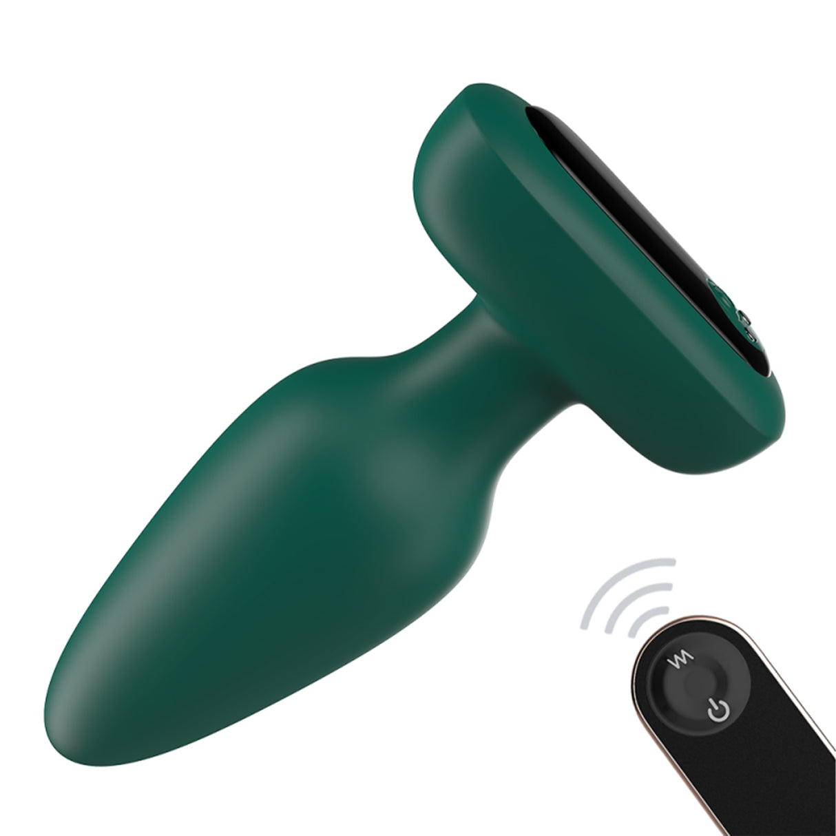 Command Vibrating Silicone Butt Plug Green