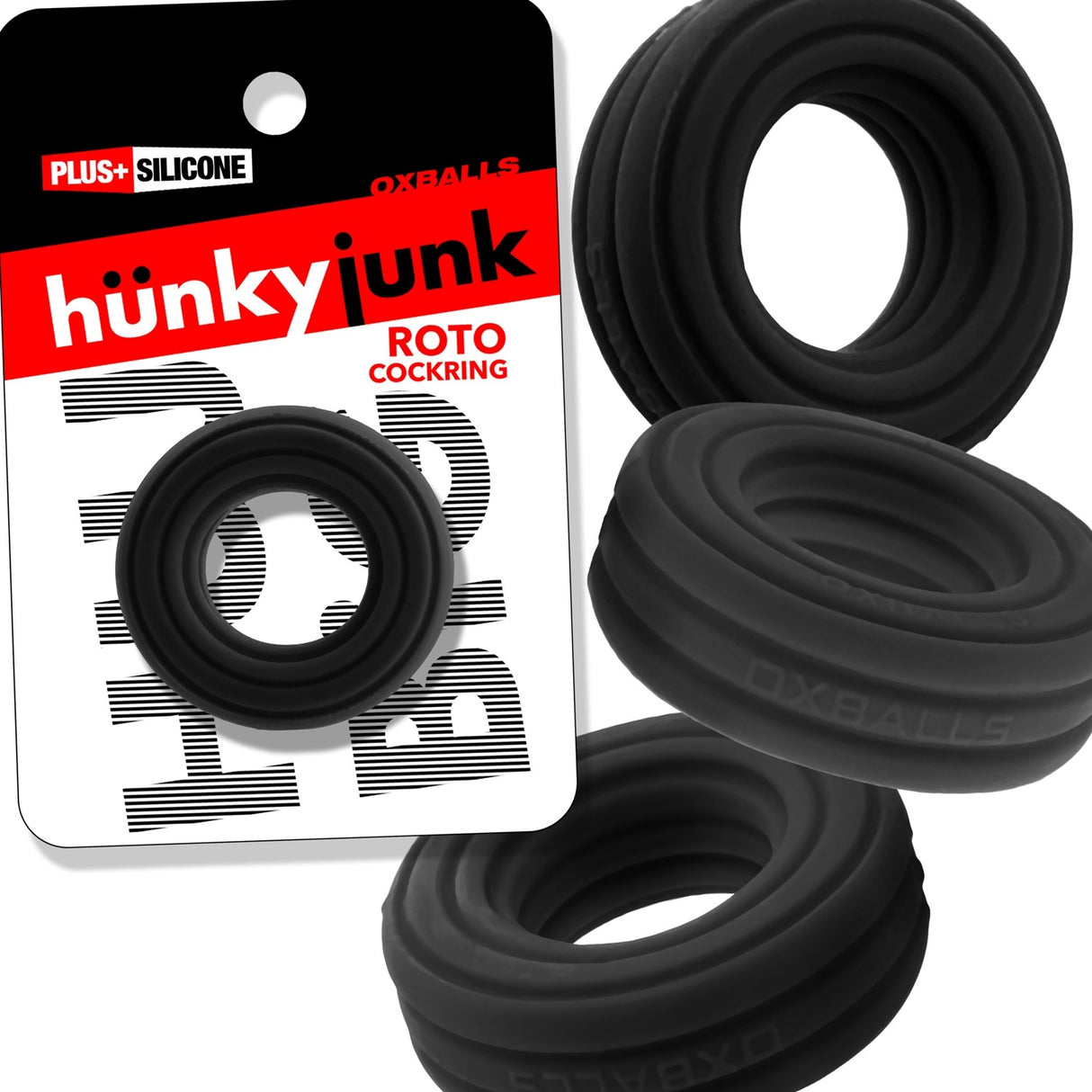 Hunkyjunk ROTO Cockring Black Fog