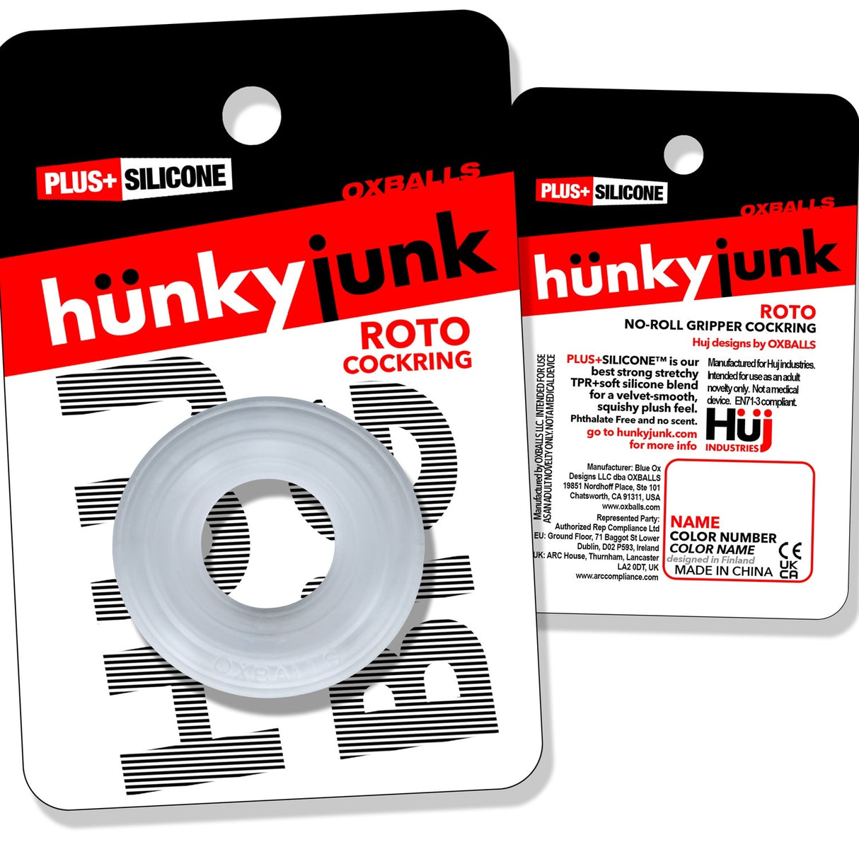 Hunkyjunk ROTO Cockring Clear Steam