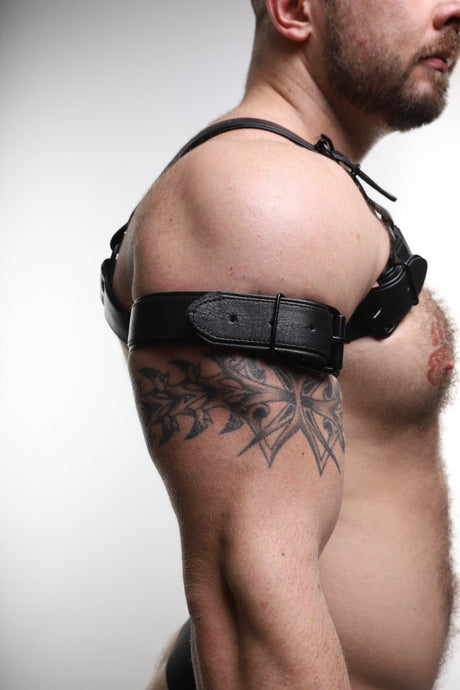 ruff GEAR Double Tone Leather Bicep Strap Black