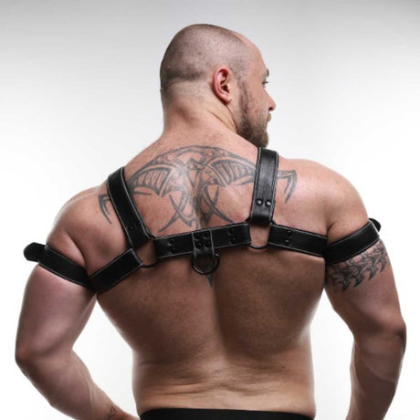 ruff GEAR Leather Bulldog Reflector Harness
