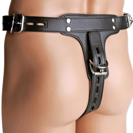 ruff GEAR Leather Locking Chastity Belt - FETCH