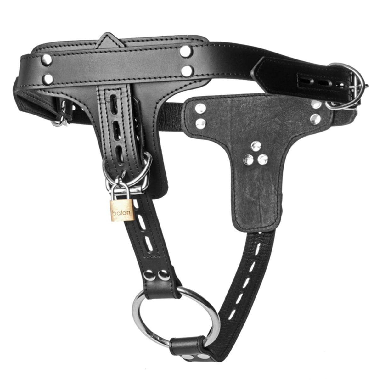 ruff GEAR Leather Locking Chastity Belt