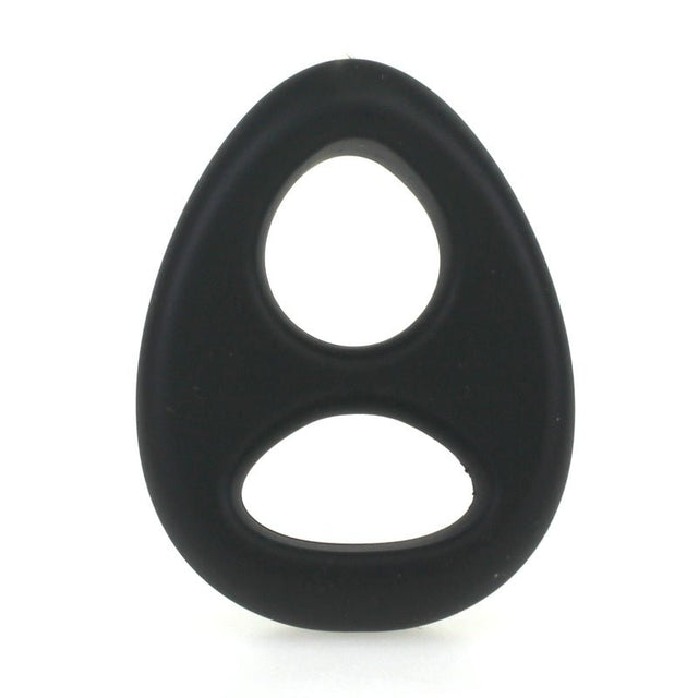 ruff GEAR Liquid Silicone Duo Cock and Ball Ring Black