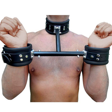 ruff GEAR Neck to Hand Pillory Set with Leather Cuffs - FETCH