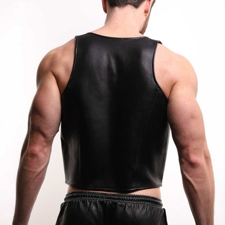 ruff GEAR Premium Leather Bar Vest Black
