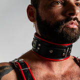 ruff GEAR Leather Padded Neck Collar Red