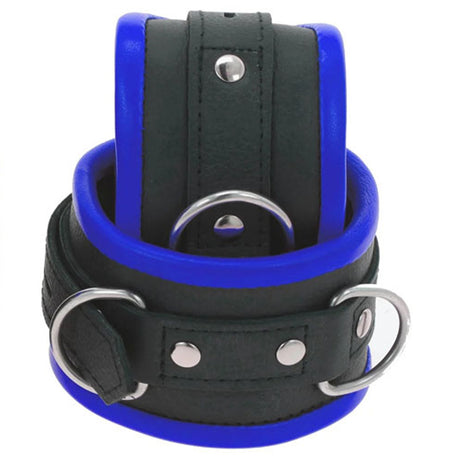 ruff GEAR Premium Leather Restraints 4 Piece Set Blue