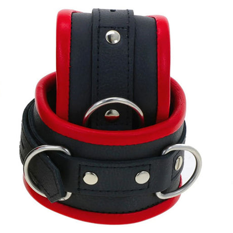 ruff GEAR Premium Leather Restraints 4 Piece Set Red