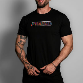 ruff GEAR Barcode Graphic T-Shirt PROUD BLACK RAINBOW