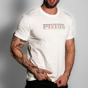 ruff GEAR Barcode Graphic T-Shirt PROUD WHITE RAINBOW