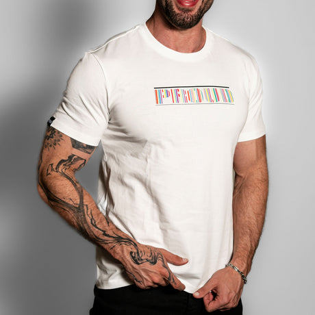 ruff GEAR Barcode Graphic T-Shirt PROUD WHITE RAINBOW