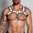 ruff GEAR Bold Leather Bulldog Harness White