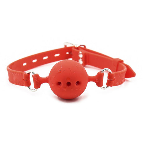 ruff GEAR Breathable Silicone Ball Gag Small Red