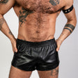 ruff GEAR Double Tone Leather Sports Shorts Black Grey
