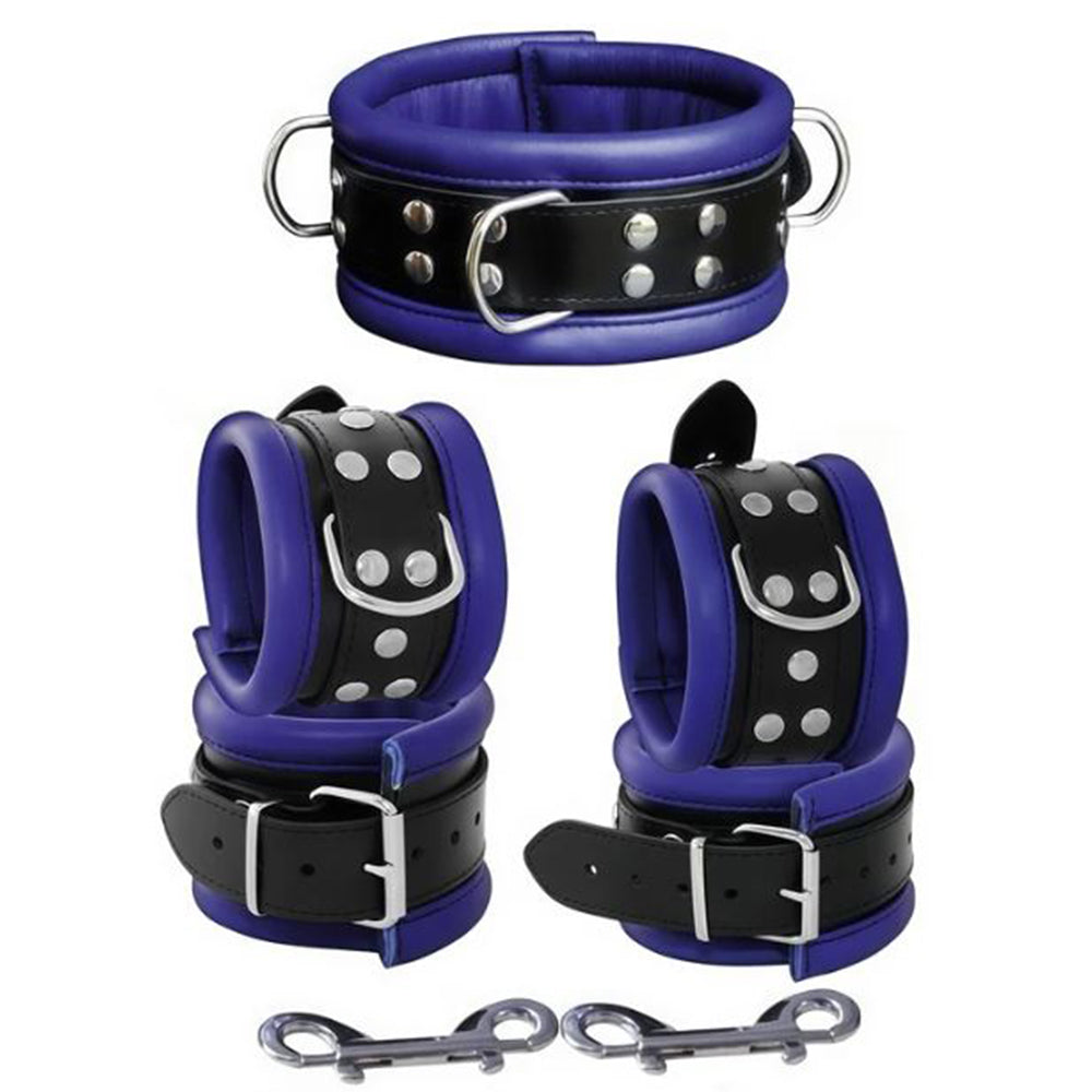 ruff GEAR Hardcore 5 Piece Leather Bondage Set Blue