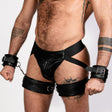 ruff GEAR Leather Deluxe Locking Thigh To Wrist Cuffs