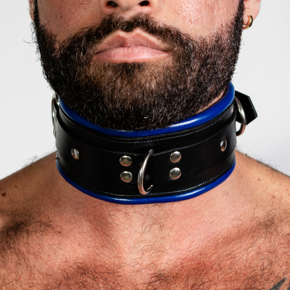 ruff GEAR Leather Padded Neck Collar Blue