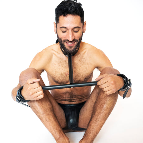 ruff GEAR Neck to Hand Pillory Set with Leather Cuffs