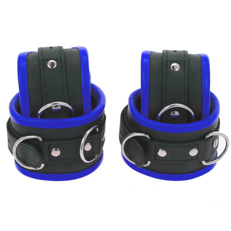 ruff GEAR Premium Leather Restraints 4 Piece Set Blue