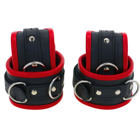 ruff GEAR Premium Leather Restraints 4 Piece Set Red