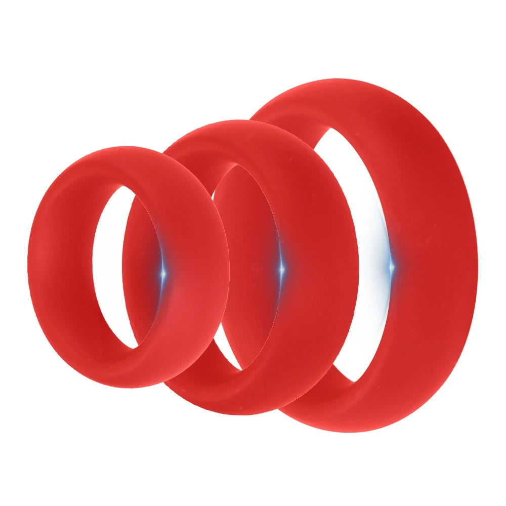 ruff GEAR Pure Silicone Donut Cock Ring Set Red – FETCH