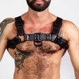ruff GEAR RAW  Leather Bulldog Harness Black Red