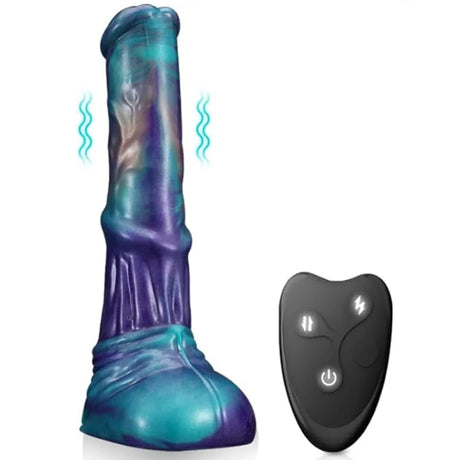 ruff GEAR Thrusting Vibrating Horse Dildo Green Purple