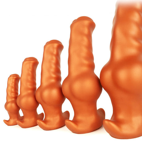 ELITE Liquid Silicone Canine Milker Plug 6.1 Inch Gold