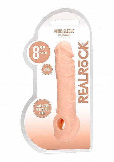 RealRock Lifelike Penis Sleeve 8 Inch Flesh