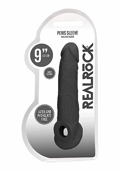 RealRock Lifelike Penis Sleeve 9 Inch Black