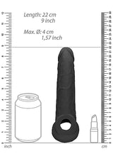 RealRock Lifelike Penis Sleeve 9 Inch Black