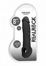 RealRock Lifelike Penis Sleeve 8 Inch Black