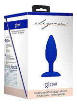 Elegance Heating Anal Butt Plug Glow Blue