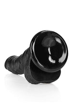 RealRock Curved Realistic Dildo with Balls 7 Inch Black