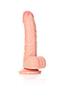 RealRock Curved Realistic Dildo with Balls 6 Inch Light