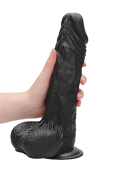 RealRock Lifelike Dildo With Balls 10 Inch Black