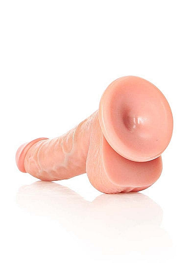 RealRock Curved Realistic Dildo with Balls 6 Inch Light