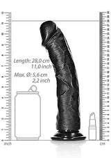 RealRock Curved Realistic Dildo 10 Inch Black