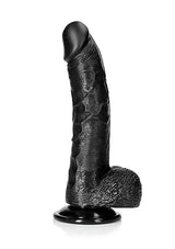 RealRock Curved Realistic Dildo 8 Inch Black Black 8 inch