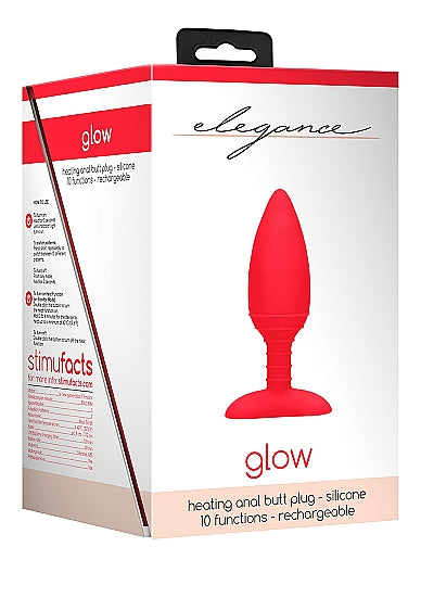 Elegance Heating Anal Butt Plug Glow Red