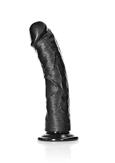 RealRock Curved Realistic Dildo 8 Inch Black Black 8 inch