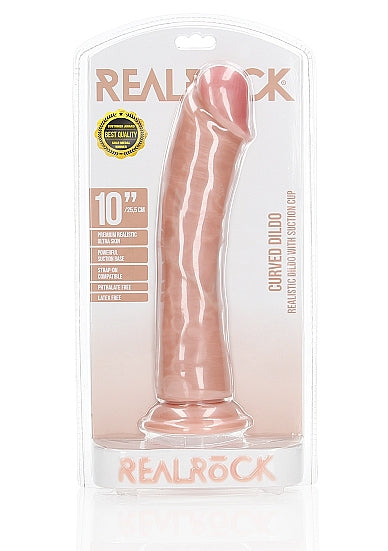 RealRock Curved Realistic Dildo 10 Inch Light