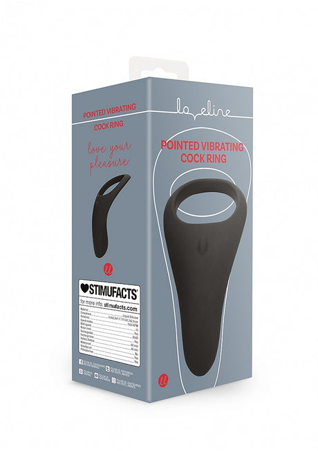 LovelineSilicone Teardrop Vibrating Cock Ring Black