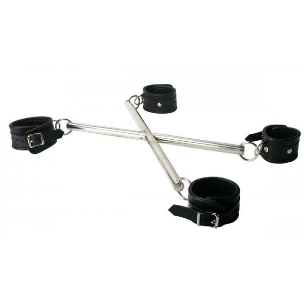 ruff GEAR Stainless Steel X Hog Tie Spreader Bar with Restraints