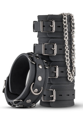 EasyToys Silicone Collar Handcuffs & Anklecuffs Black